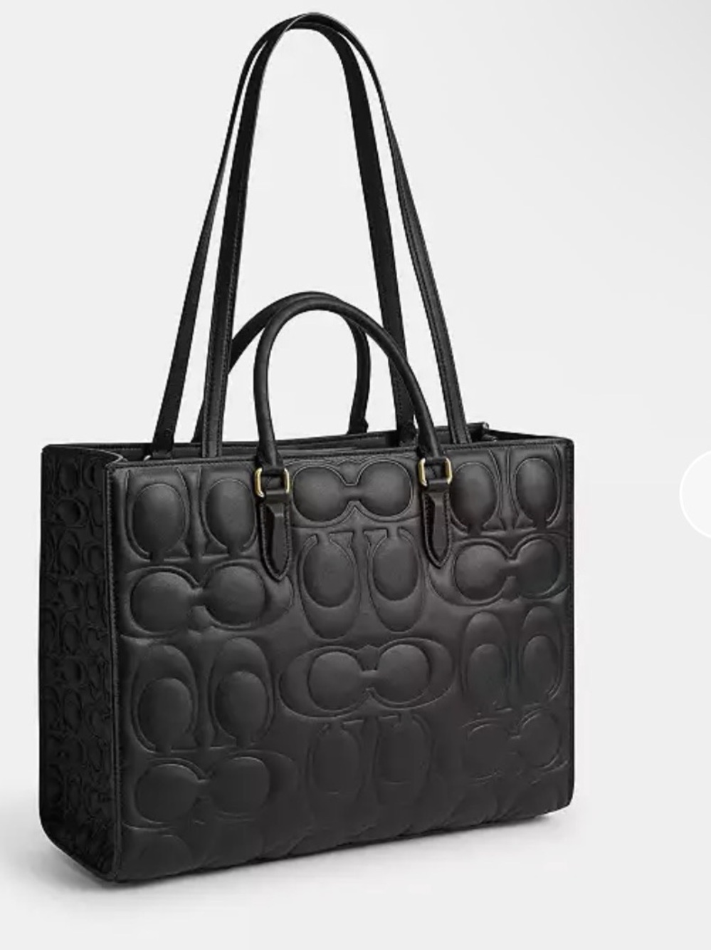 NWT! COACH Black Quilted Maggie Tote in Signature Leather - Picture 11 of 11